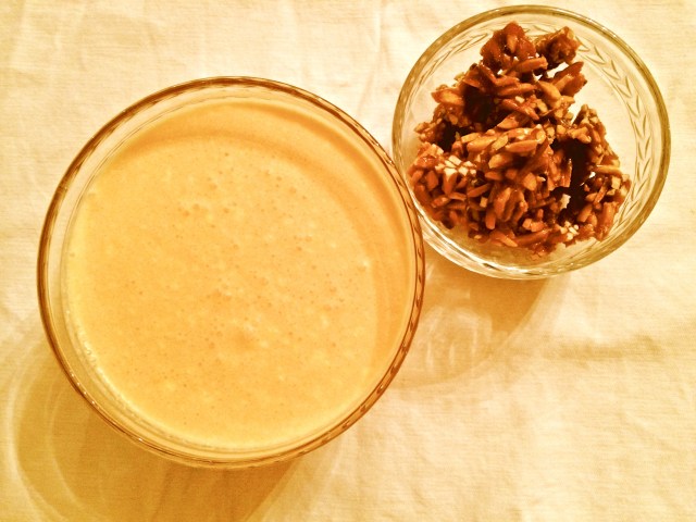 blood orange mousse with almonds